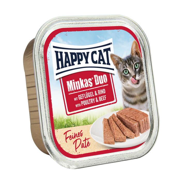 HAPPY CAT Katzen-Nassfutter Minkas Duo Geflügel & Rind Paté
